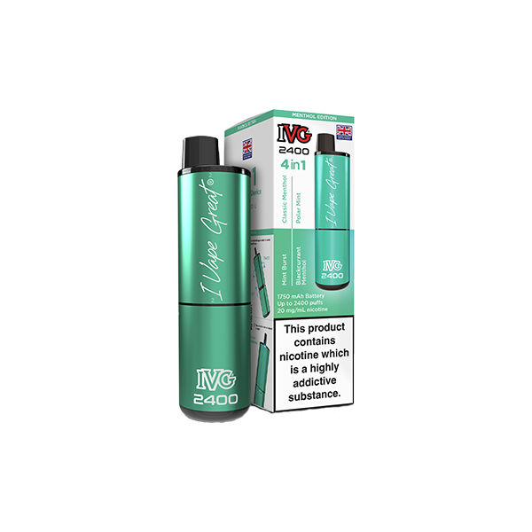 20mg IVG 2400 4 in 1 Multi Edition Rechargeable Pod Vape Kit 2400 Puffs - Flavour: Blue Edition