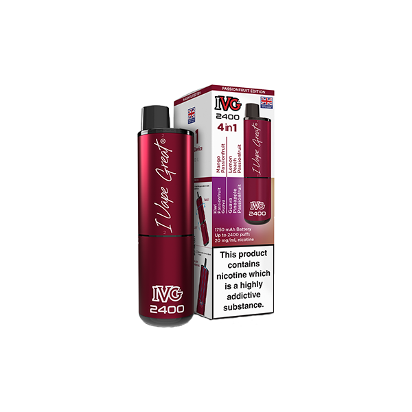 20mg IVG 2400 4 in 1 Multi Edition Rechargeable Pod Vape Kit 2400 Puffs - Flavour: Blackberry Edition