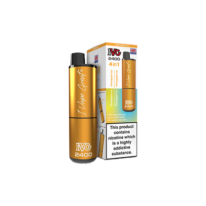 20mg IVG 2400 4 in 1 Pod Rechargeable Vape Kit 2400 Puffs - Flavour: Strawberry Watermelon
