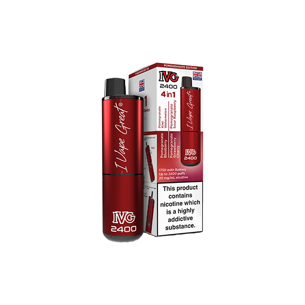 20mg IVG 2400 4 in 1 Multi Edition Rechargeable Pod Vape Kit 2400 Puffs - Flavour: Purple Edition