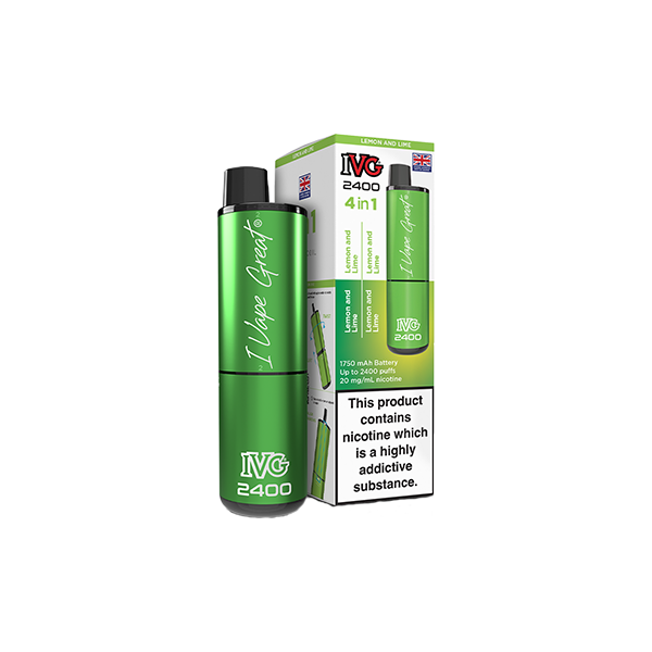 20mg IVG 2400 4 in 1 Pod Rechargeable Vape Kit 2400 Puffs - Flavour: Watermelon Ice
