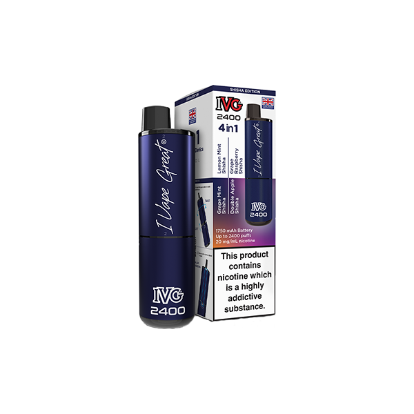20mg IVG 2400 4 in 1 Multi Edition Rechargeable Pod Vape Kit 2400 Puffs - Flavour: Blue Edition