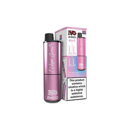 20mg IVG 2400 4 in 1 Pod Rechargeable Vape Kit 2400 Puffs - Flavour: Lemon And Lime