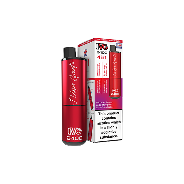 20mg IVG 2400 4 in 1 Pod Rechargeable Vape Kit 2400 Puffs - Flavour: Watermelon Ice