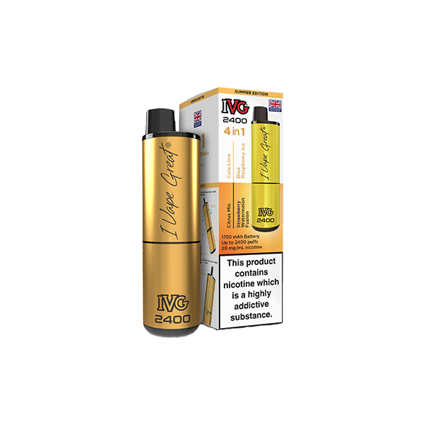 20mg IVG 2400 4 in 1 Multi Edition Rechargeable Pod Vape Kit 2400 Puffs - Flavour: Mango Edition