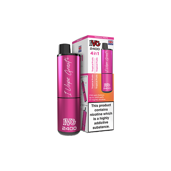 20mg IVG 2400 4 in 1 Pod Rechargeable Vape Kit 2400 Puffs - Flavour: Pineapple Ice