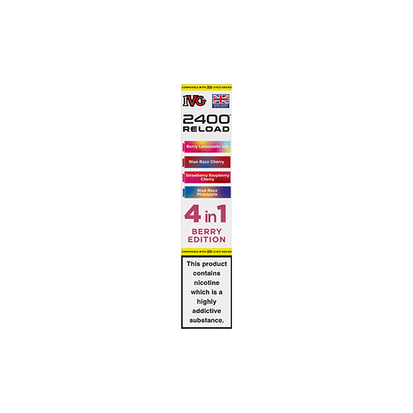 20mg IVG 2400 Reload Multi Edition Prefilled Pods 2ml 2400 Puffs - 4 Pcs - Flavour: Pink Edition