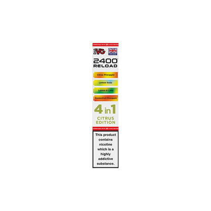 20mg IVG 2400 Reload Multi Edition Prefilled Pods 2ml 2400 Puffs - 4 Pcs - Flavour: Red Raspberry Edition