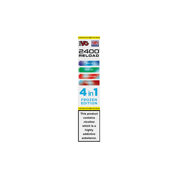 20mg IVG 2400 Reload Multi Edition Prefilled Pods 2ml 2400 Puffs - 4 Pcs - Flavour: Grape Edition