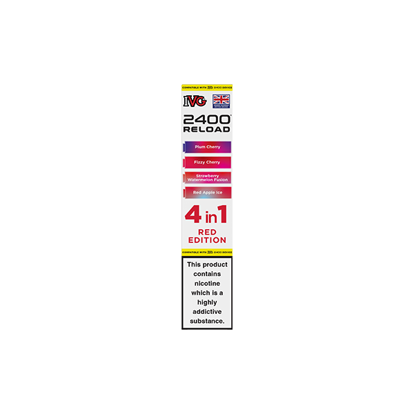 20mg IVG 2400 Reload Multi Edition Prefilled Pods 2ml 2400 Puffs - 4 Pcs - Flavour: Lemon Edition