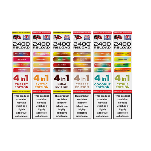 20mg IVG 2400 Reload Multi Edition Prefilled Pods 2ml 2400 Puffs - 4 Pcs - Flavour: Fizzy Edition