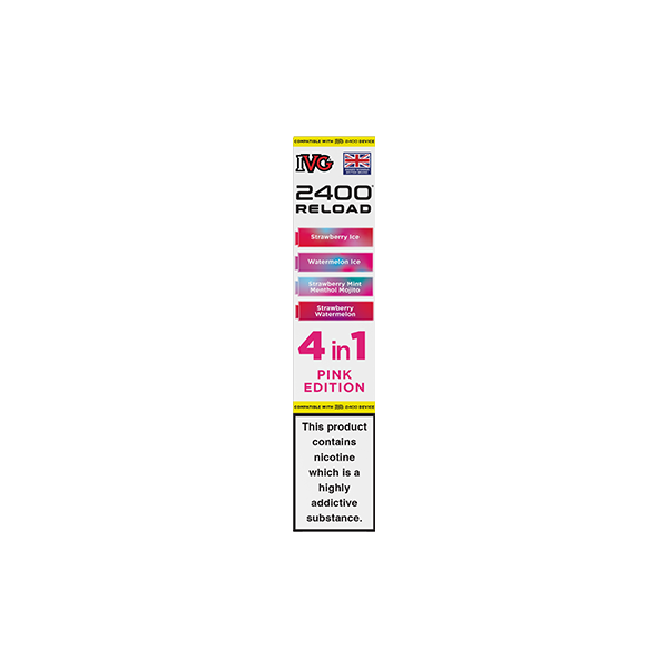 20mg IVG 2400 Reload Multi Edition Prefilled Pods 2ml 2400 Puffs - 4 Pcs - Flavour: Cherry Edition