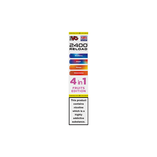 20mg IVG 2400 Reload Multi Edition Prefilled Pods 2ml 2400 Puffs - 4 Pcs - Flavour: Fruit Edition
