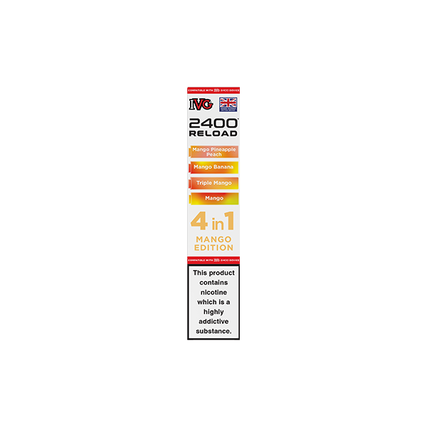 20mg IVG 2400 Reload Multi Edition Prefilled Pods 2ml 2400 Puffs - 4 Pcs - Flavour: Watermelon Edition
