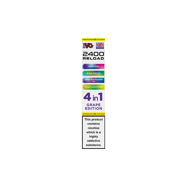 20mg IVG 2400 Reload Multi Edition Prefilled Pods 2ml 2400 Puffs - 4 Pcs - Flavour: Yellow Edition