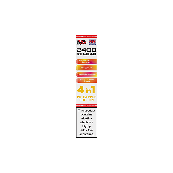 20mg IVG 2400 Reload Multi Edition Prefilled Pods 2ml 2400 Puffs - 4 Pcs - Flavour: Red Raspberry Edition