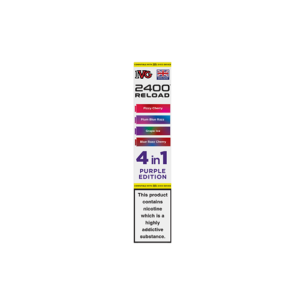 20mg IVG 2400 Reload Multi Edition Prefilled Pods 2ml 2400 Puffs - 4 Pcs - Flavour: Lemon Edition