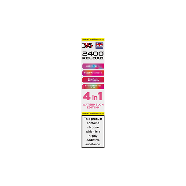 20mg IVG 2400 Reload Multi Edition Prefilled Pods 2ml 2400 Puffs - 4 Pcs - Flavour: Red Edition