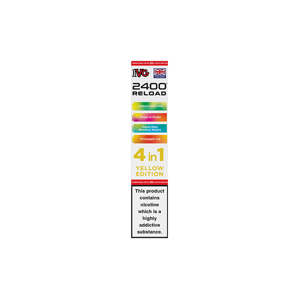 20mg IVG 2400 Reload Multi Edition Prefilled Pods 2ml 2400 Puffs - 4 Pcs - Flavour: Strawberry Edition