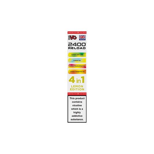 20mg IVG 2400 Reload Multi Edition Prefilled Pods 2ml 2400 Puffs - 4 Pcs - Flavour: Lemon Edition