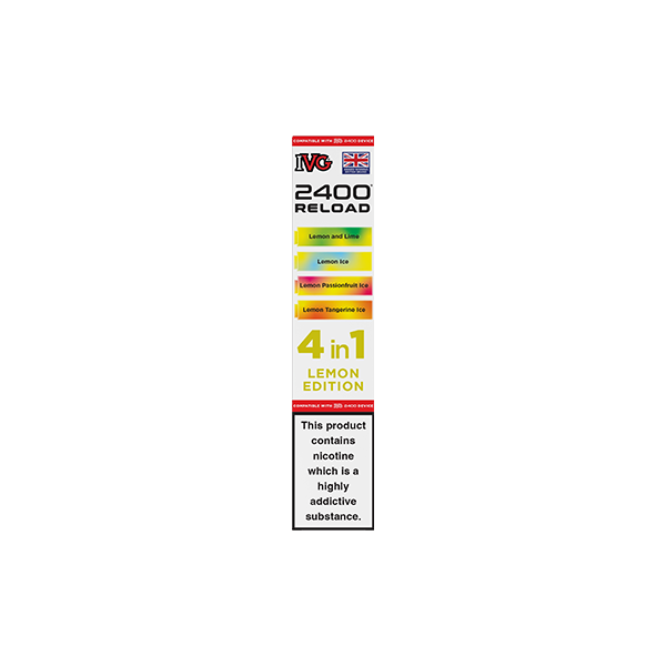 20mg IVG 2400 Reload Multi Edition Prefilled Pods 2ml 2400 Puffs - 4 Pcs - Flavour: Lemon Edition