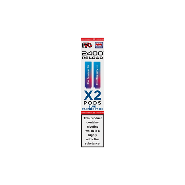 20mg IVG 2400 Reload Prefilled Pods 2ml 2400 Puffs - 2 Pcs - Flavour: Watermelon Ice