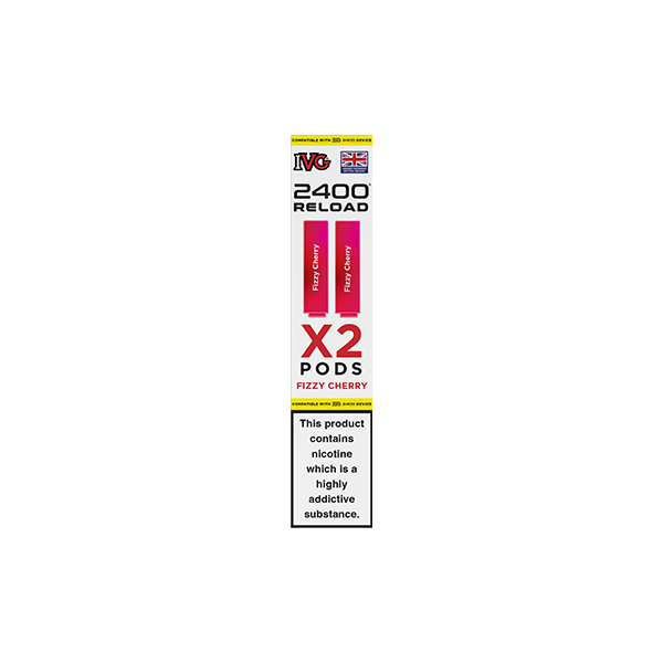 20mg IVG 2400 Reload Prefilled Pods 2ml 2400 Puffs - 2 Pcs - Flavour: Watermelon Ice