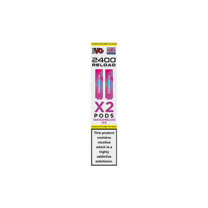 20mg IVG 2400 Reload Prefilled Pods 2ml 2400 Puffs - 2 Pcs - Flavour: Fizzy Cherry