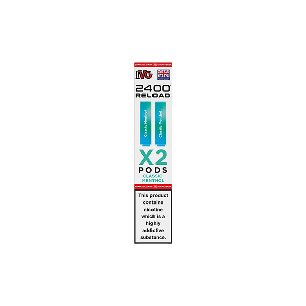 20mg IVG 2400 Reload Prefilled Pods 2ml 2400 Puffs - 2 Pcs - Flavour: Pro Blue