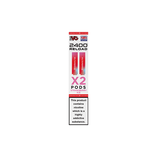 20mg IVG 2400 Reload Prefilled Pods 2ml 2400 Puffs - 2 Pcs - Flavour: Fizzy Cherry