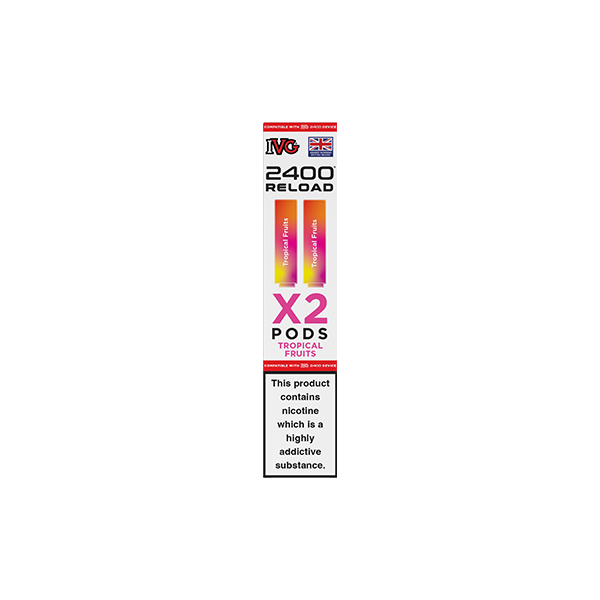 20mg IVG 2400 Reload Prefilled Pods 2ml 2400 Puffs - 2 Pcs - Flavour: Watermelon Ice