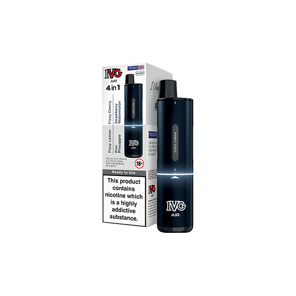 20mg IVG Air 4 in 1 Rechargeable Pod Vape Kit 2400 Puffs - Edition: Silver