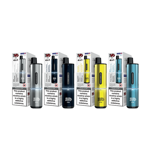 20mg IVG Air 4 in 1 Rechargeable Pod Vape Kit 2400 Puffs - Edition: Yellow