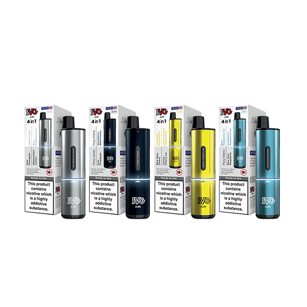 20mg IVG Air 4 in 1 Disposable Rechargeable Pod Vape Kit 2400 Puffs - Edition: Gold