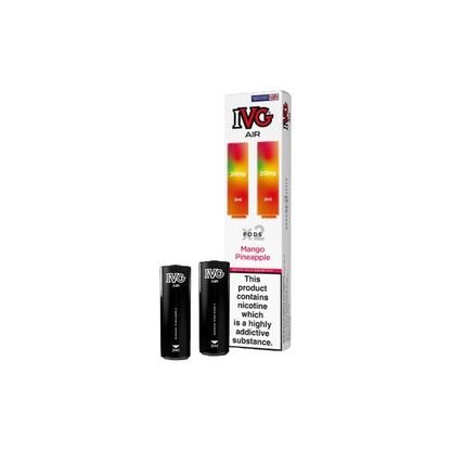 20mg IVG Air Prefilled Pods 2ml 1200 Puffs - 2 Pcs - Flavour: Kiwi Pineapple