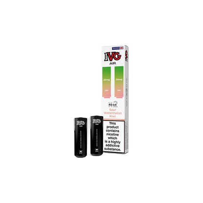 20mg IVG Air Prefilled Pods 2ml 1200 Puffs - 2 Pcs - Flavour: Strawberry Raspberry Ice