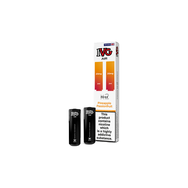 20mg IVG Air Prefilled Pods 2ml 1200 Puffs - 2 Pcs - Flavour: Lemon Cherry Passionfruit