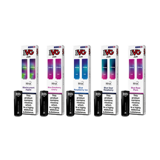 20mg I VG Air Prefilled Pods 2ml 1200 Puffs - 2 Pcs - Flavour: Blackcurrant Apple