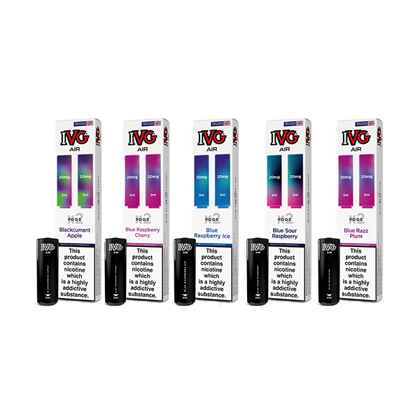 20mg I VG Air Prefilled Pods 2ml 1200 Puffs - 2 Pcs - Flavour: Blue Razz Plum