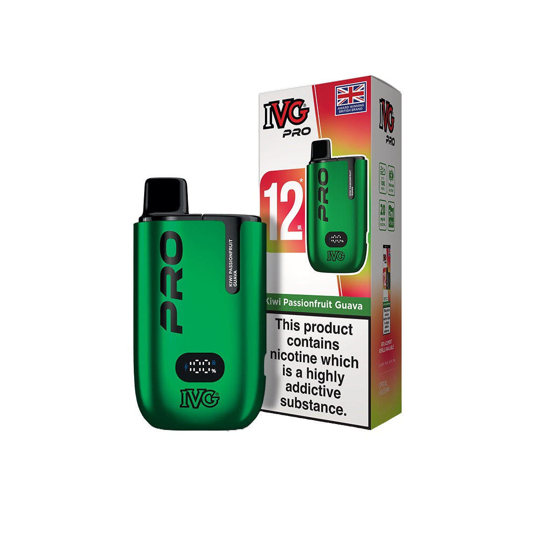 20mg IVG Pro 12 Prefilled Pod Vape Kit 10000 Puffs - Flavour: Green Fruits