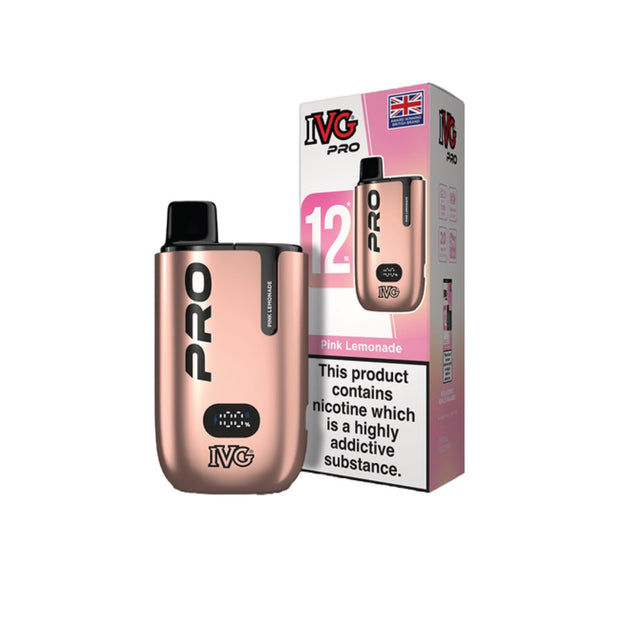 20mg I VG Pro 12 Prefilled Pod Vape Kit 10000 Puffs - Flavour: Pink Lemonade