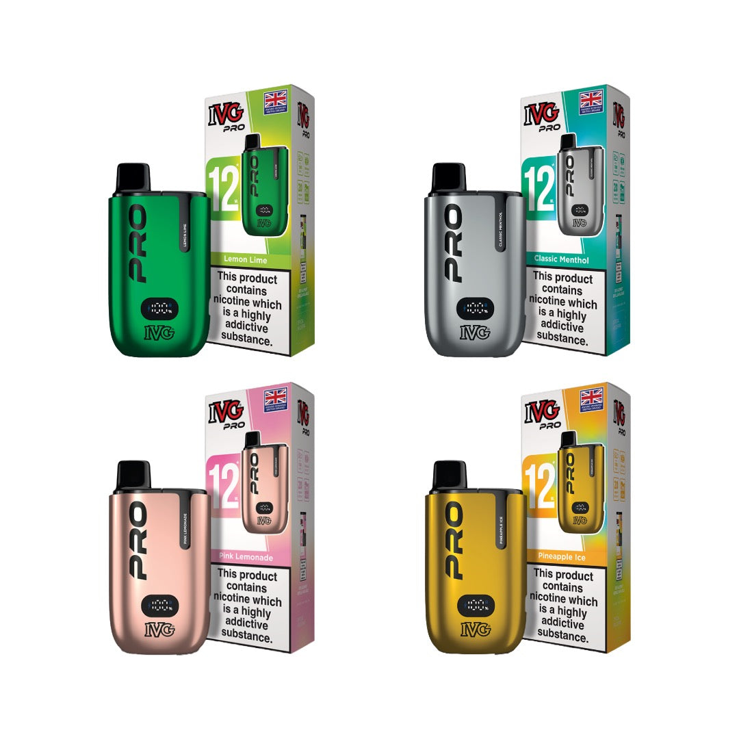 20mg IVG Pro 12 Prefilled Pod Vape Kit 10000 Puffs - Flavour: Green Fruits