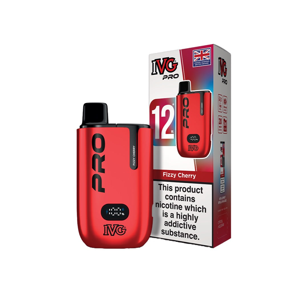 20mg IVG Pro 12 Prefilled Pod Vape Kit 10000 Puffs - Flavour: Cherry Ice