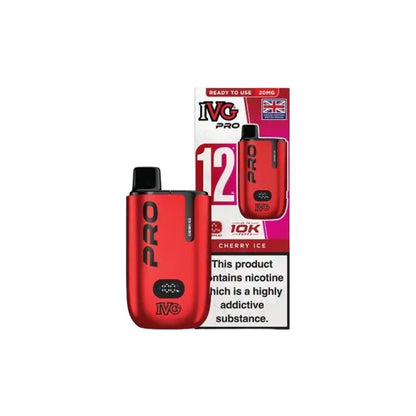 20mg IVG Pro 12 Prefilled Pod Vape Kit 10000 Puffs - Flavour: Red Sour Raspberry