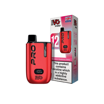 20mg IVG Pro 12 Prefilled Pod Vape Kit 10000 Puffs - Flavour: Blue Raspberry Ice