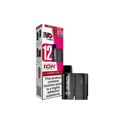 20mg IVG Pro 12 Refill Pod Pack 10000 Puffs - Flavour: Fizzy Cherry
