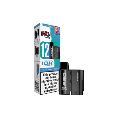 20mg I VG Pro 12 Refill Pod Pack 10000 Puffs - Flavour: Blueberry Mint