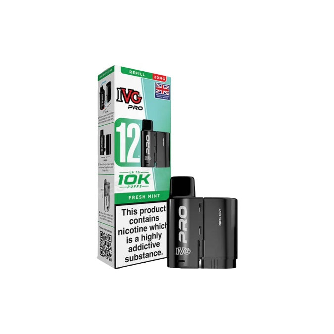20mg IVG Pro 12 Refill Pod Pack 10000 Puffs - Flavour: Strawberry Watermelon