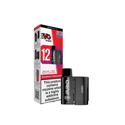 20mg IVG Pro 12 Refill Pod Pack 10000 Puffs - Flavour: Strawberry Raspberry Cherry