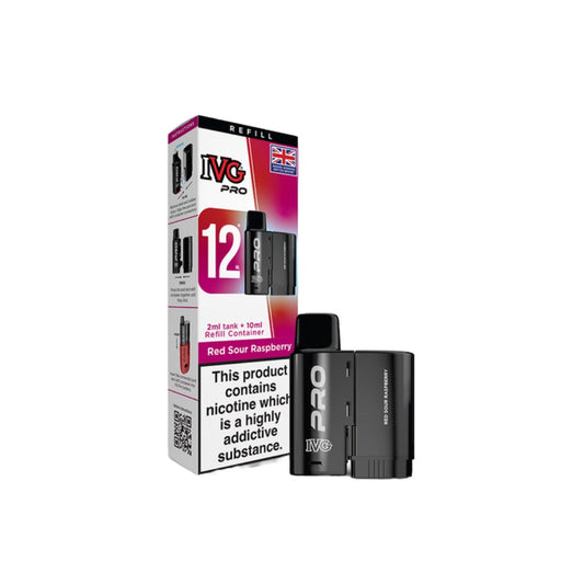 20mg I VG Pro 12 Refill Pod Pack 10000 Puffs - Flavour: Blue Sour Raspberry